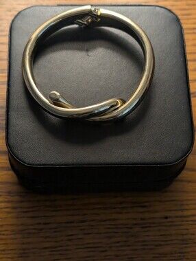 Polished Gold-Tone Twisted Hinge Bangle Bracelet - Women Jewelry